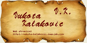 Vukota Kalaković vizit kartica